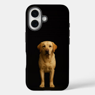 Schwarz 4 Luxe iPhone 16 Mate, Minimalist Labrador Hülle