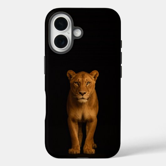 Schwarz 4 Luxe iPhone 16 Mate, Noble Löwin Case-Mate iPhone Hülle (Rückseite)