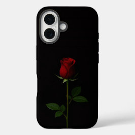 Schwarz 4 Luxe iPhone 16 Mate, Samtrote Rose Hülle