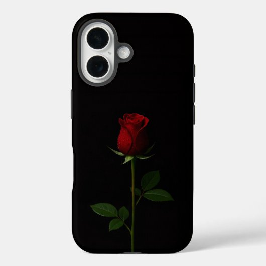 Schwarz 4 Luxe iPhone 16 Mate, Samtrote Rose Case-Mate iPhone Hülle (Rückseite)
