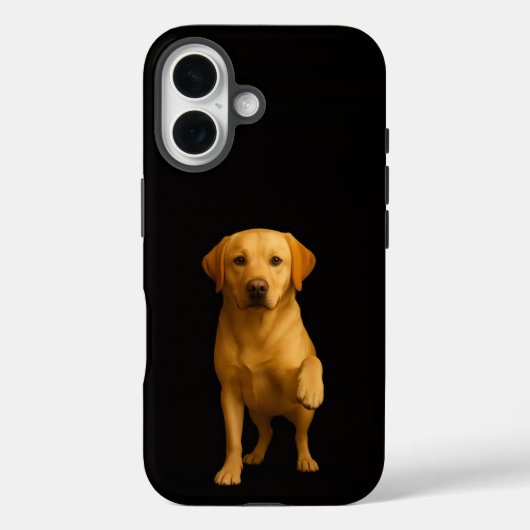 Schwarz 4 Luxe iPhone 16 Mate, sanfter Labrador Case-Mate iPhone Hülle (Rückseite)