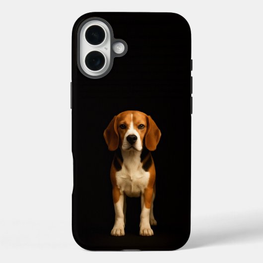 Schwarz 4 Luxe iPhone 16 Plus, freundlicher Beagle Case-Mate iPhone Hülle (Rückseite)