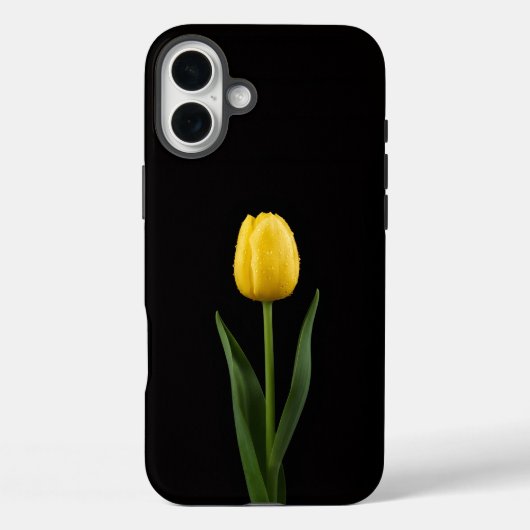Schwarz 4 Luxe iPhone 16 Plus, Goldene Tulpe Case-Mate iPhone Hülle (Rückseite)