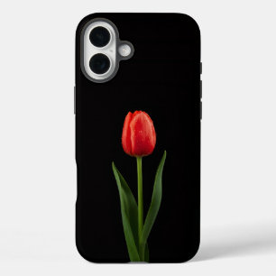 Schwarz 4 Luxe iPhone 16 Plus, Rubinrote Tulpe Plus Hülle