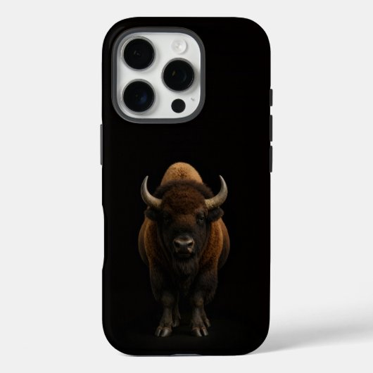 Schwarz 4 Luxe iPhone 16 Pro, Amerikanischer Bison Case-Mate iPhone Hülle (Rückseite)
