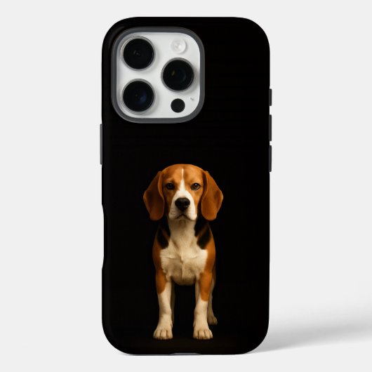 Schwarz 4 Luxe iPhone 16 Pro, freundlicher Beagle Case-Mate iPhone Hülle (Rückseite)