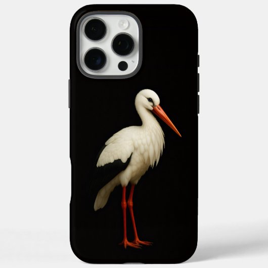 Schwarz 4 Luxe iPhone 16 Pro Max, Anmutiger Storch Case-Mate iPhone Hülle (Rückseite)
