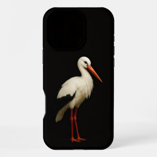 Schwarz 4 Luxe iPhone 16 Pro Max, Anmutiger Storch Max Hülle