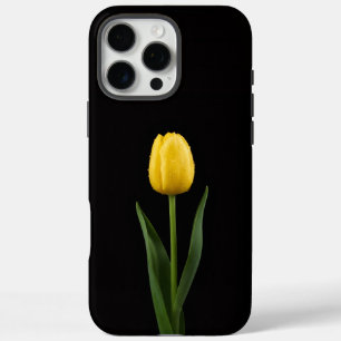 Schwarz 4 Luxe iPhone 16 Pro Max, Goldene Tulpe Max Hülle