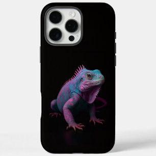 Schwarz 4 Luxe iPhone 16 Pro Max, Rosa Leguan Max Hülle