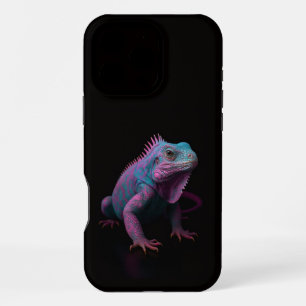 Schwarz 4 Luxe iPhone 16 Pro Max, Rosa Leguan Max Hülle