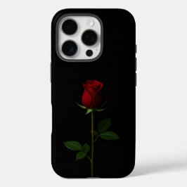 Schwarz 4 Luxe iPhone 16 Pro, Samtrote Rose Pro Hülle