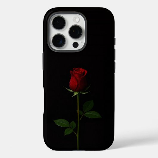 Schwarz 4 Luxe iPhone 16 Pro, Samtrote Rose Case-Mate iPhone Hülle (Rückseite)