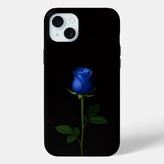 Schwarz 4 Luxe, Mitternachtsblaue Rose iPhone 15 P Case-Mate iPhone Hülle (Rückseite)