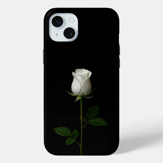 Schwarz 4 Luxe, Pure White Rose iPhone 15 Plus Case-Mate iPhone Hülle (Rückseite)
