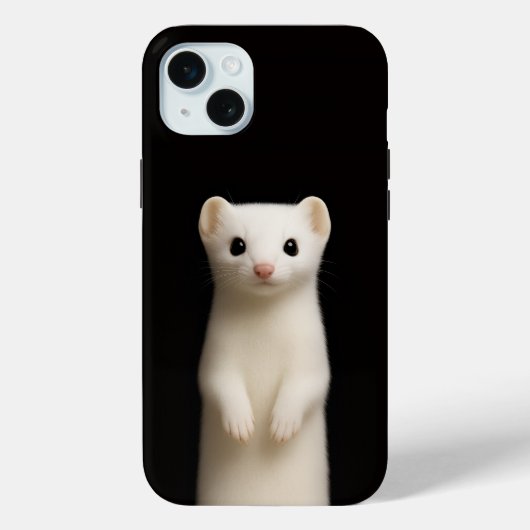 Schwarz 4 Luxe, stilvoller Hermelin iPhone 15 Plus Case-Mate iPhone Hülle (Rückseite)
