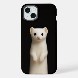 Schwarz 4 Luxe, stilvoller Hermelin iPhone 15 Plus Hülle
