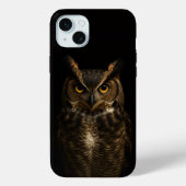 Schwarz 4 Luxus, Golden Amber Eye Owl Case-Mate iPhone Hülle (Rückseite)