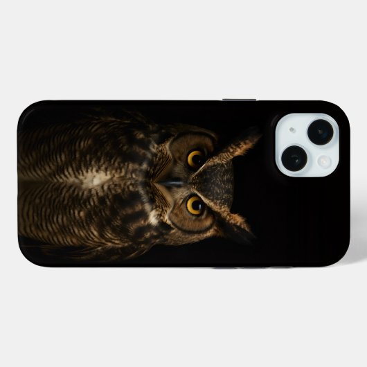 Schwarz 4 Luxus, Golden Amber Eye Owl Case-Mate iPhone Hülle (Rückseite (Horizontal))