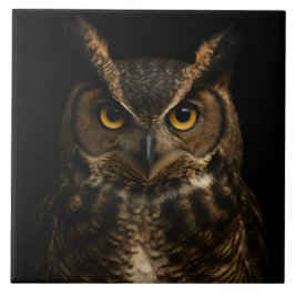 Schwarz 4 Luxus Tile mit Golden Eye Owl Fliese