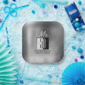 Schwarz 50. Geburtstag Pappteller (Party)