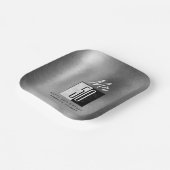 Schwarz 50. Geburtstag Pappteller (Gewinkelt)