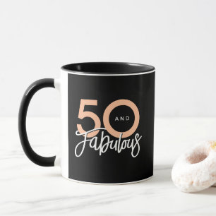 Schwarz 50 und Fabelhaft Modern 50. Geburtstag Tasse