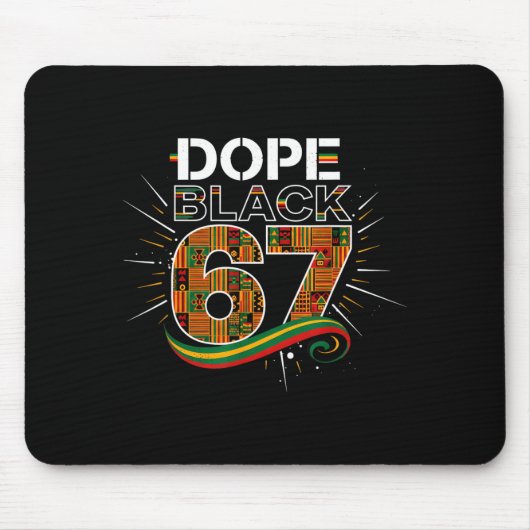 Schwarz 67 Schwarze Geschichte Monat Sechs Sieben  Mousepad (Vorne)