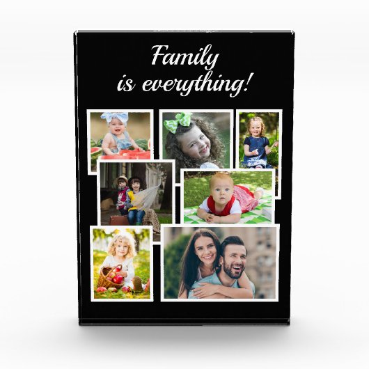 Schwarz 7 Fotocollage Familie ist alles Fotoblock (Vorderseite)