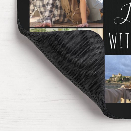 Schwarz-7-FotoCollage | Leben mit dir lieben Mousepad (Ecke)