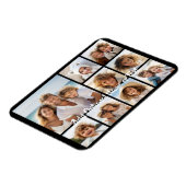 Schwarz 9 Foto Square Collage - mit Skript weiß Magnet (Linke Seite)