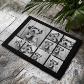 Schwarz 9 Foto Square Collage - mit Skriptweiß Fußmatte