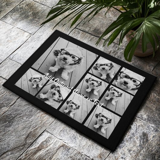 Schwarz 9 Foto Square Collage - mit Skriptweiß Fußmatte