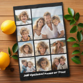 Schwarz 9 Foto Square Collage - mit Skriptweiß Geschirrtuch