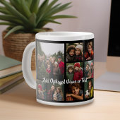 Schwarz 9 Foto Square Collage - mit Skriptweiß Jumbo-Tasse