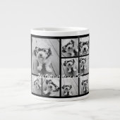 Schwarz 9 Foto Square Collage - mit Skriptweiß Jumbo-Tasse (Vorderseite)