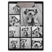 Schwarz 9 Foto Square Collage - mit Skriptweiß Klemmbrett (Vorderseite)