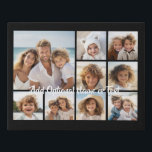 Schwarz 9 Foto Square Collage - mit Skriptweiß Künstlicher Leinwanddruck<br><div class="desc">Für dieses Design können Sie quadratische oder selbstständige Fotos verwenden. Verwenden Sie acht quadratische Fotos,  um ein einzigartiges und persönliches Geschenk zu schaffen. Oder man behalte den Hipster Welpe und macht einen trendigen Sake. Wenn Sie die Bilder anpassen müssen,  klicken Sie auf das Werkzeug anpassen,  um Änderungen vorzunehmen.</div>