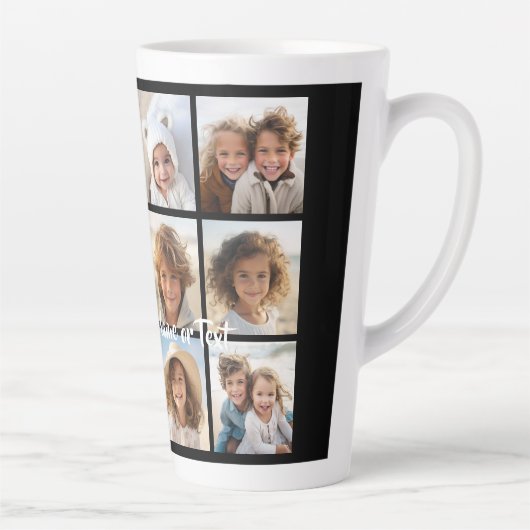 Schwarz 9 Foto Square Collage - mit Skriptweiß Milchtasse (Rechts)