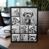 Schwarz 9 Foto Square Collage - mit Skriptweiß Notizblock
