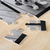 Schwarz 9 Foto Square Collage - mit Skriptweiß Puzzle (Seite)