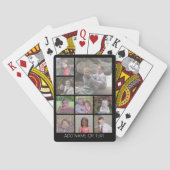 Schwarz 9 Foto Square Collage Spielkarten (Rückseite)