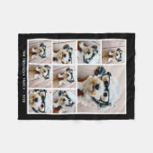 Schwarz 9 Quadrat FotoCollage mit weißem Text Fleecedecke (Vorderseite (Horizontal))