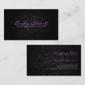 Schwarz-Abstrakt-Blumenmuster Visitenkarte (Vorne/Hinten)