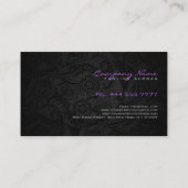 Schwarz-Abstrakt-Blumenmuster Visitenkarte (Rückseite)