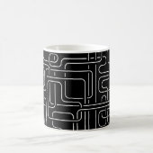 Schwarz Abstrakt Kaffeetasse (Mittel)