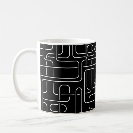 Schwarz Abstrakt Kaffeetasse (Links)
