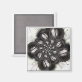Schwarz Abstrakt Magnet (Vorderseite/Rückseite)