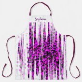 Schwarz-Abstrakte Wellenmuster Weiße Monogramme Schürze (Vorderseite)