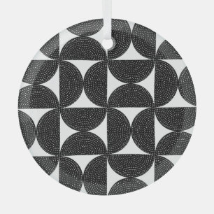 Schwarz abstrakter 60er Stil nahtlos. Ornament Aus Glas